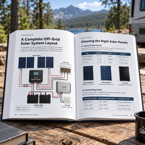 Off Grid Solar Power Simplified: For Rvs, Vans, Cabins, Boats and Tiny Homes