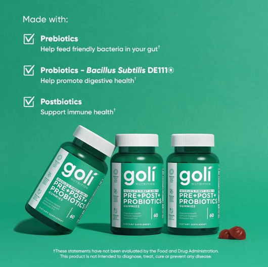 Vibeora Probiotic Gummies | 3-in-1 Prebiotic, Probiotic & Postbiotic Support