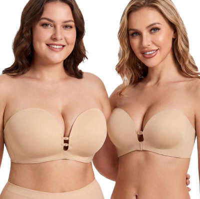 VIBEORA Womens Strapless Push Up Lift Bra