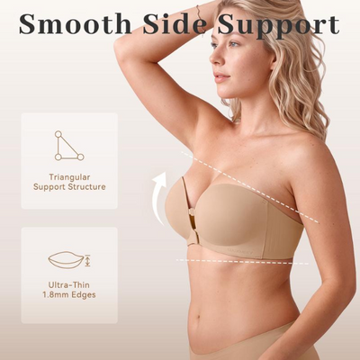 VIBEORA Womens Strapless Push Up Lift Bra